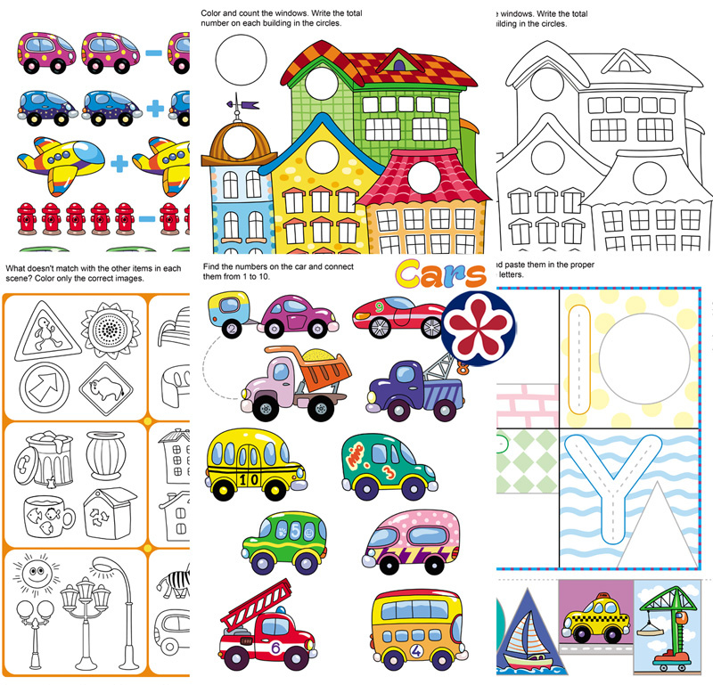 City Theme Worksheets for Preschool and Kindergarten