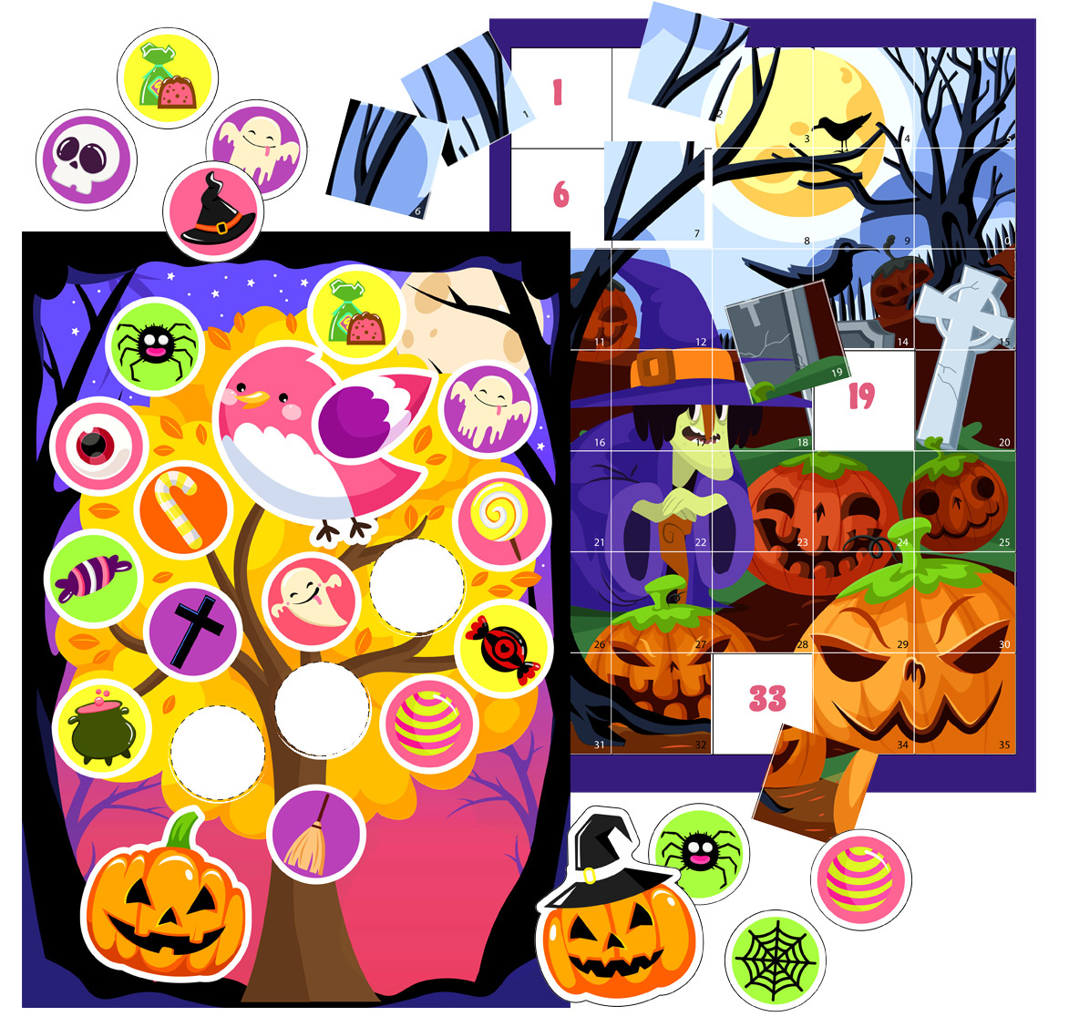 Halloween Printable Activities with Stickers