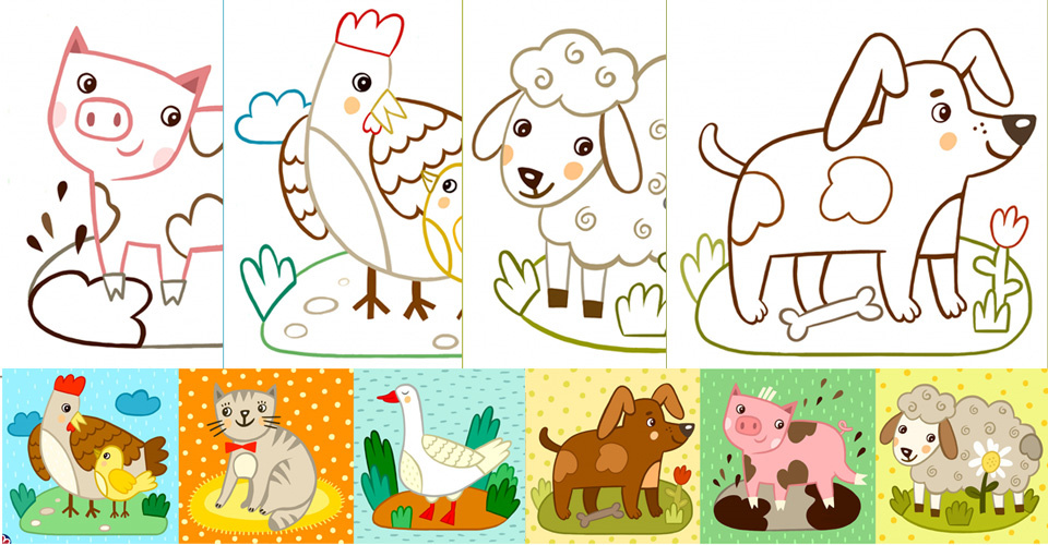 Farm Animal Coloring Pages for Toddlers with Examples