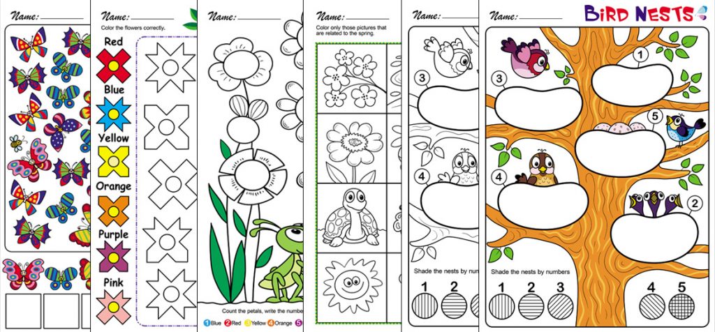 Spring-Themed Worksheets for Preschool