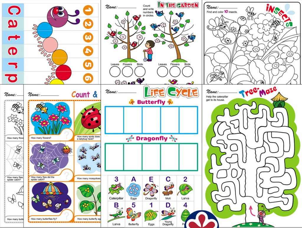 Spring-Themed Worksheets With Insects!