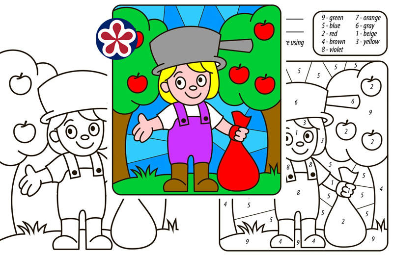 Johnny Appleseed Worksheets and Story for Kids