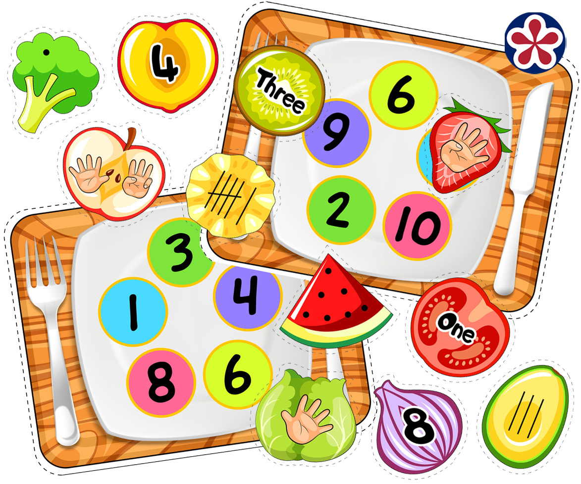 Fruit and Vegetable Math Matching Activity