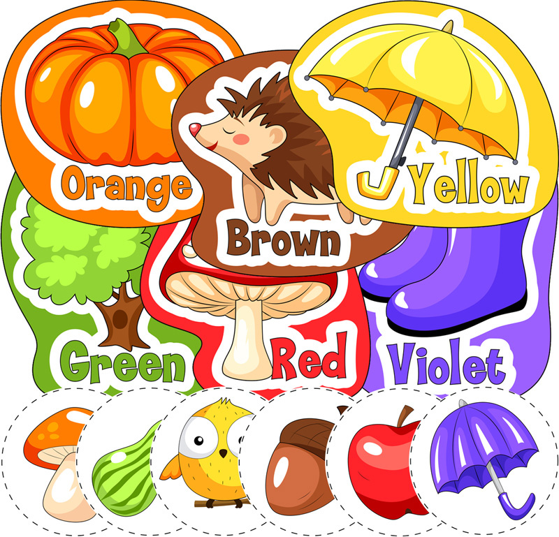 Fall Colors Printable Sorting Activity for Preschoolers