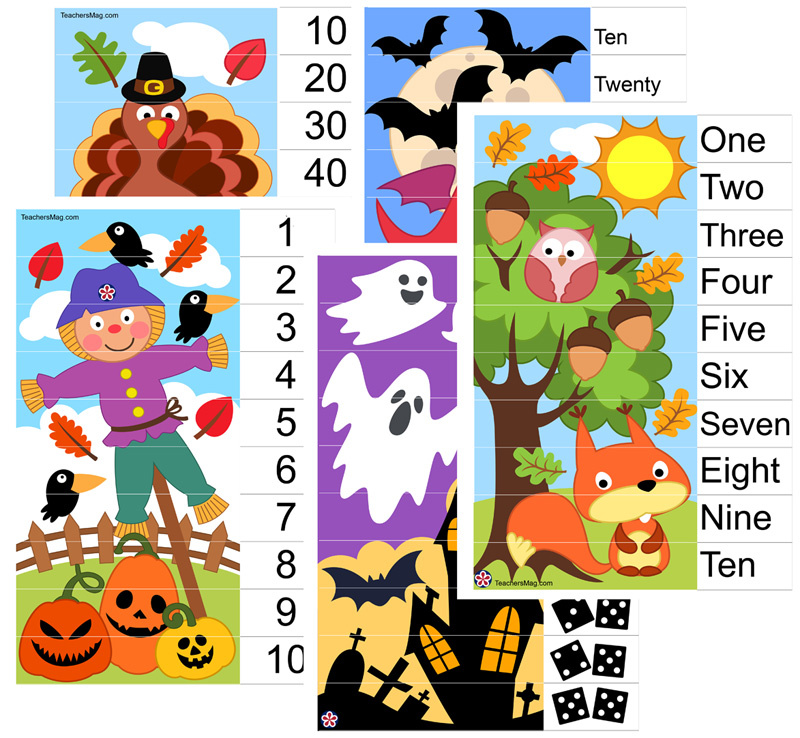 Fall-Themed Number Puzzles