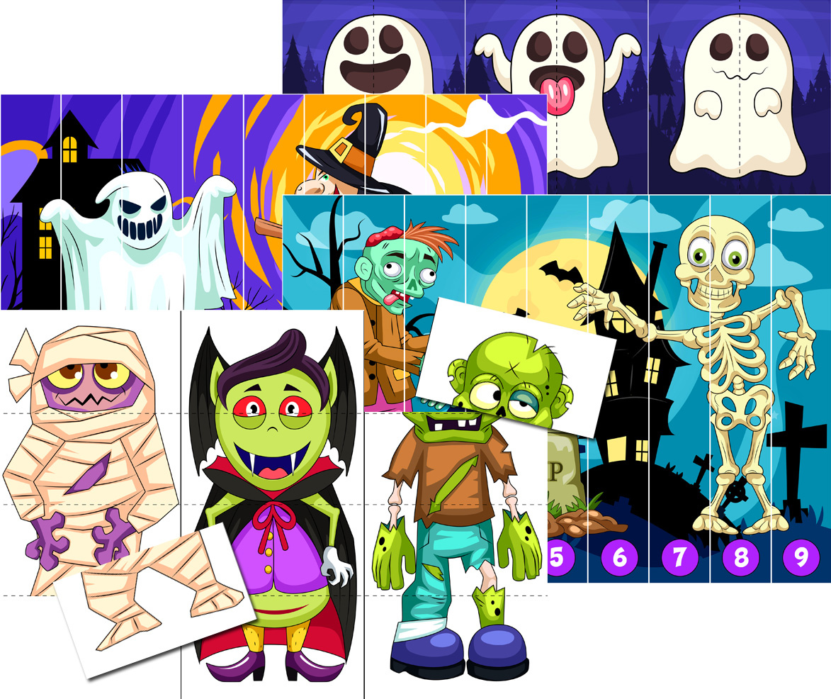 Halloween Puzzles Preschool Activity Pack