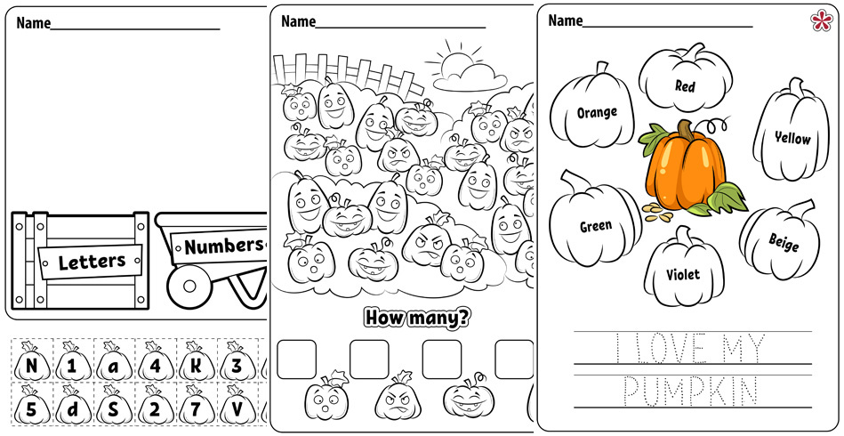 Free Pumpkin Worksheets