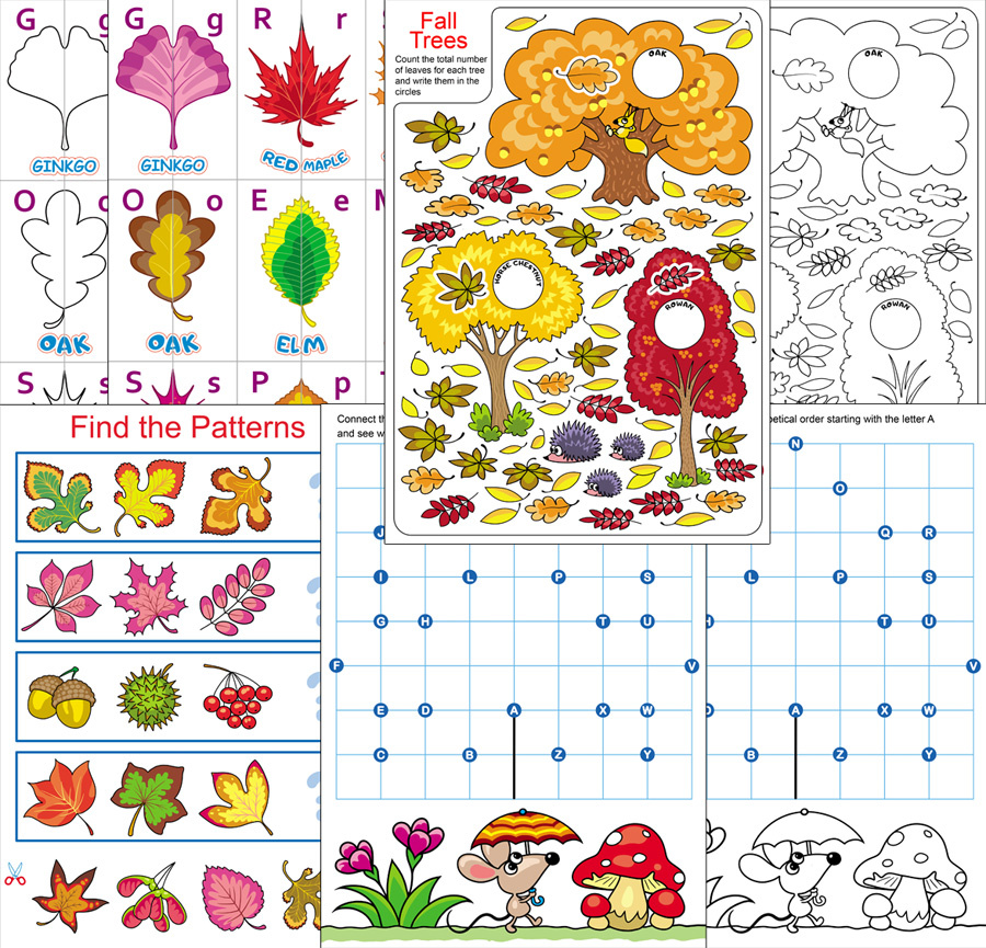 Fun Fall Worksheets for Kindergarten Students
