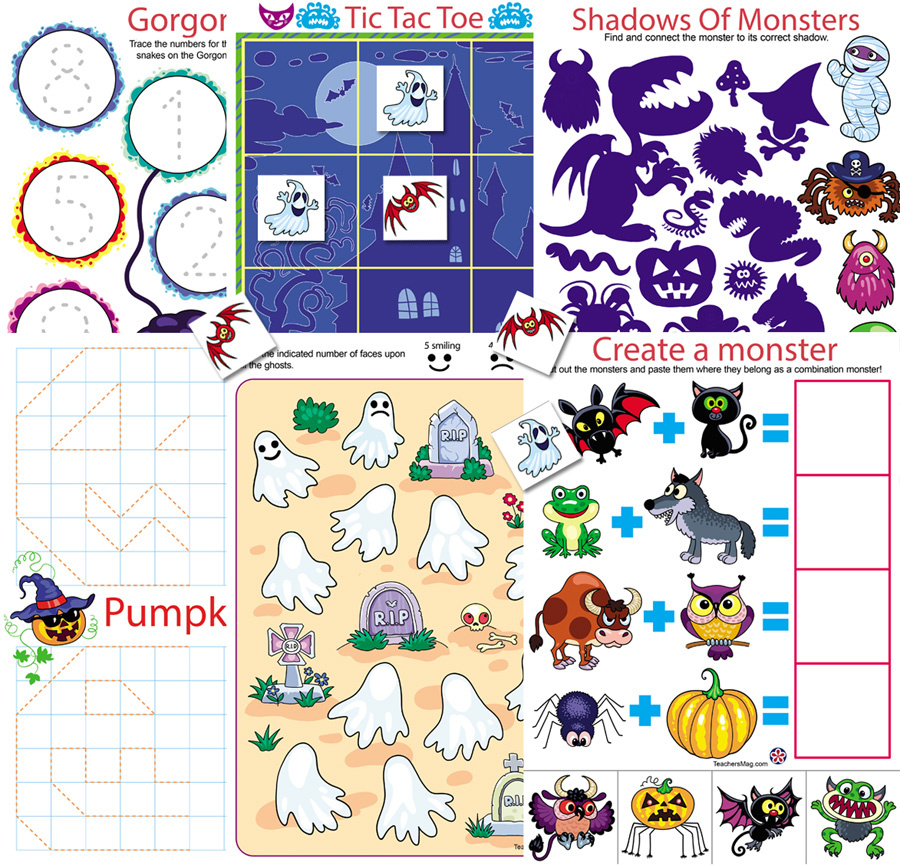 Fun Halloween Worksheets for Kindergarten Students
