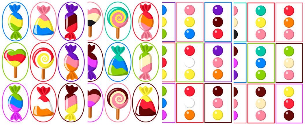Matching Pairs Game For Kids. Find The Right Pair For Each Cup And