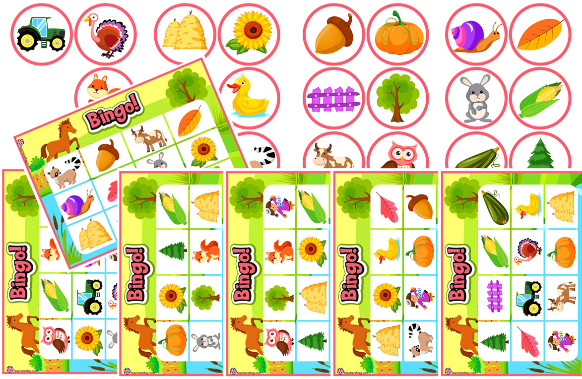 Printable Fall Bingo Game for Kids