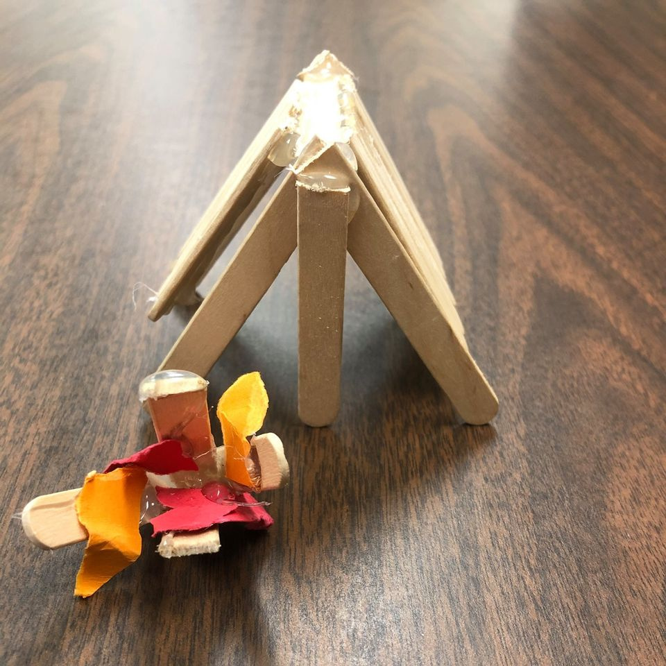 Fine motor with Colorful Popsicle sticks.