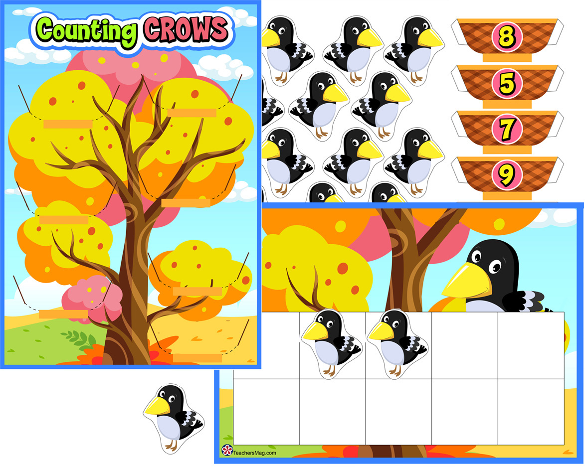 Crow Counting Math Game for Kids