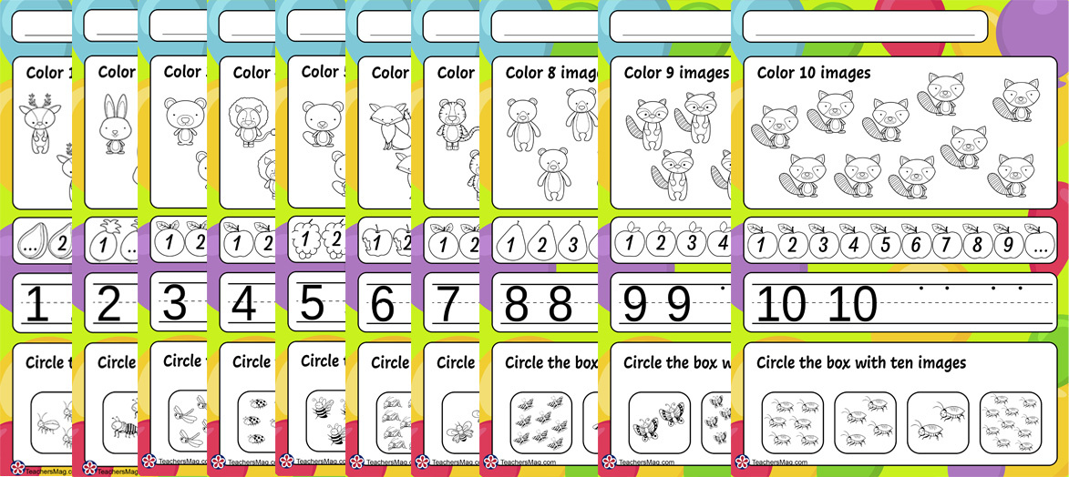 Worksheets Focused on Learning Numbers for Preschoolers