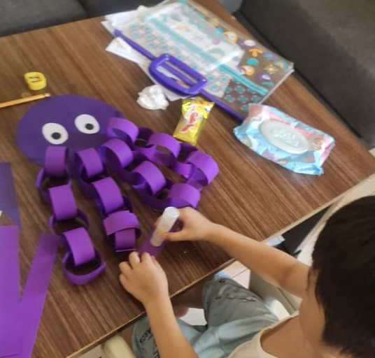 Letter O: Paper Chain Octopus Craft