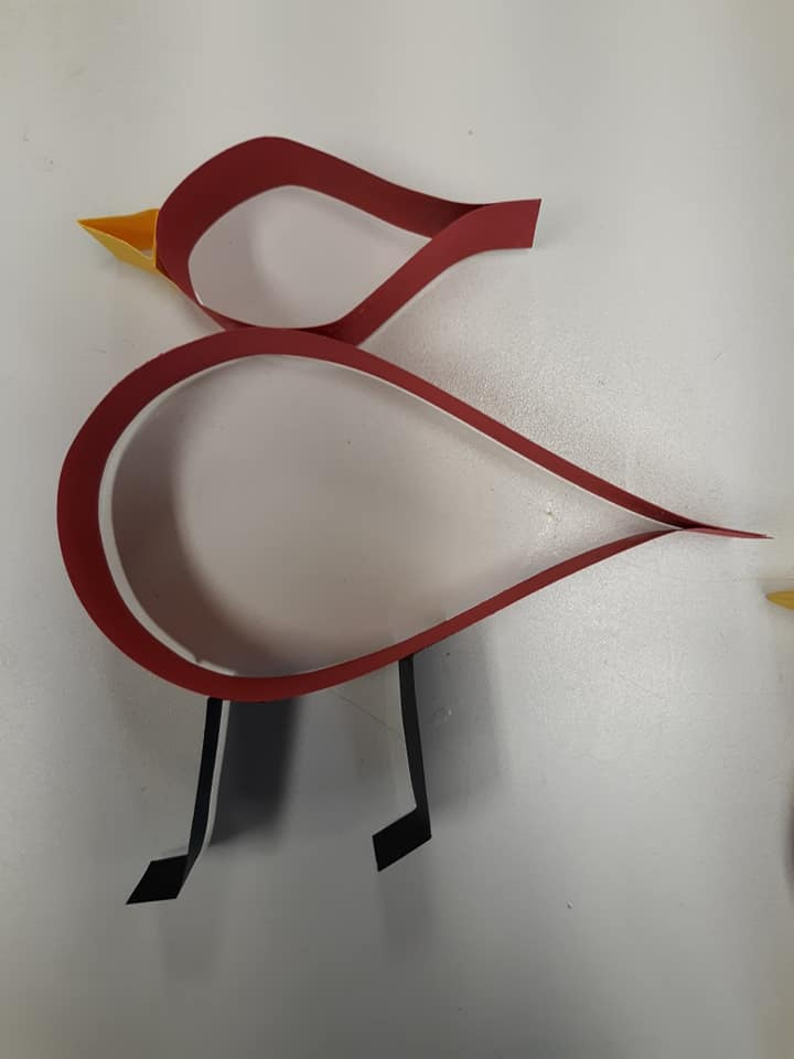 Paper Strip Cardinals Craft