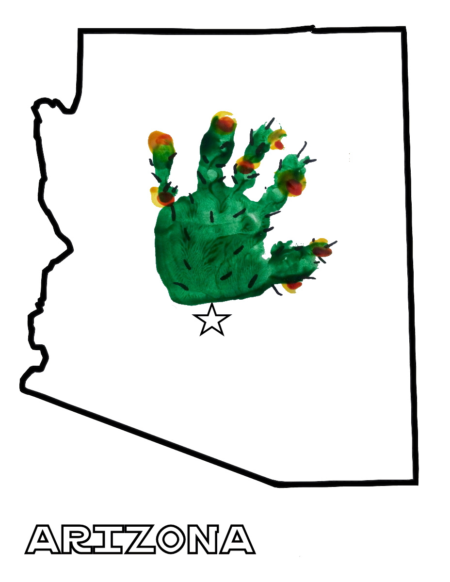 Arizona Cactus Handprint - Where I live theme
