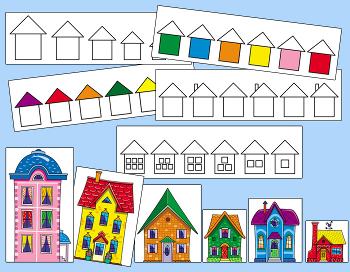 Preschooler Sorting and Matching Game With Houses