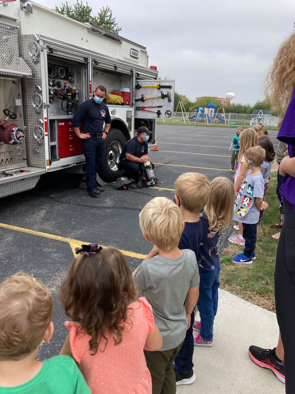 Learning About Fire Safety From the Visiting Fire Department!