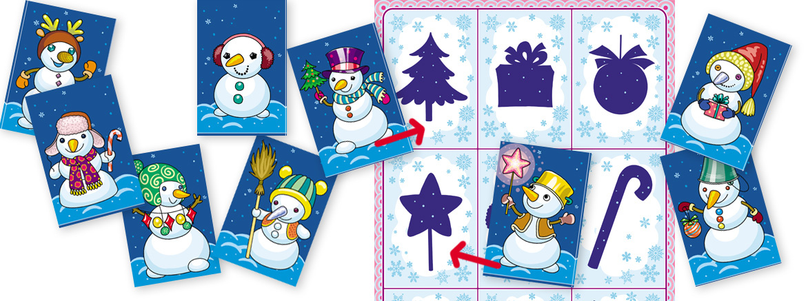 Snowman Matching Game. Preschool Winter Theme