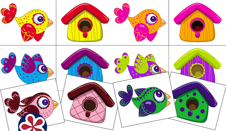 Bird and Birdhouse Color Matching Activity For Toddlers