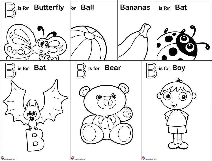 Letter B Free Coloring Pages