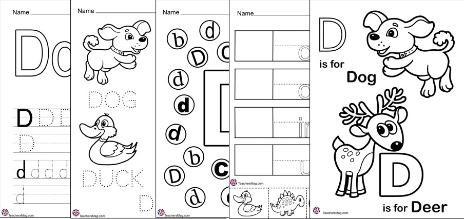 Letter D Free Worksheets.