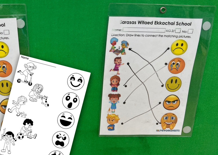Emotions Match Worksheet for Preschoolers