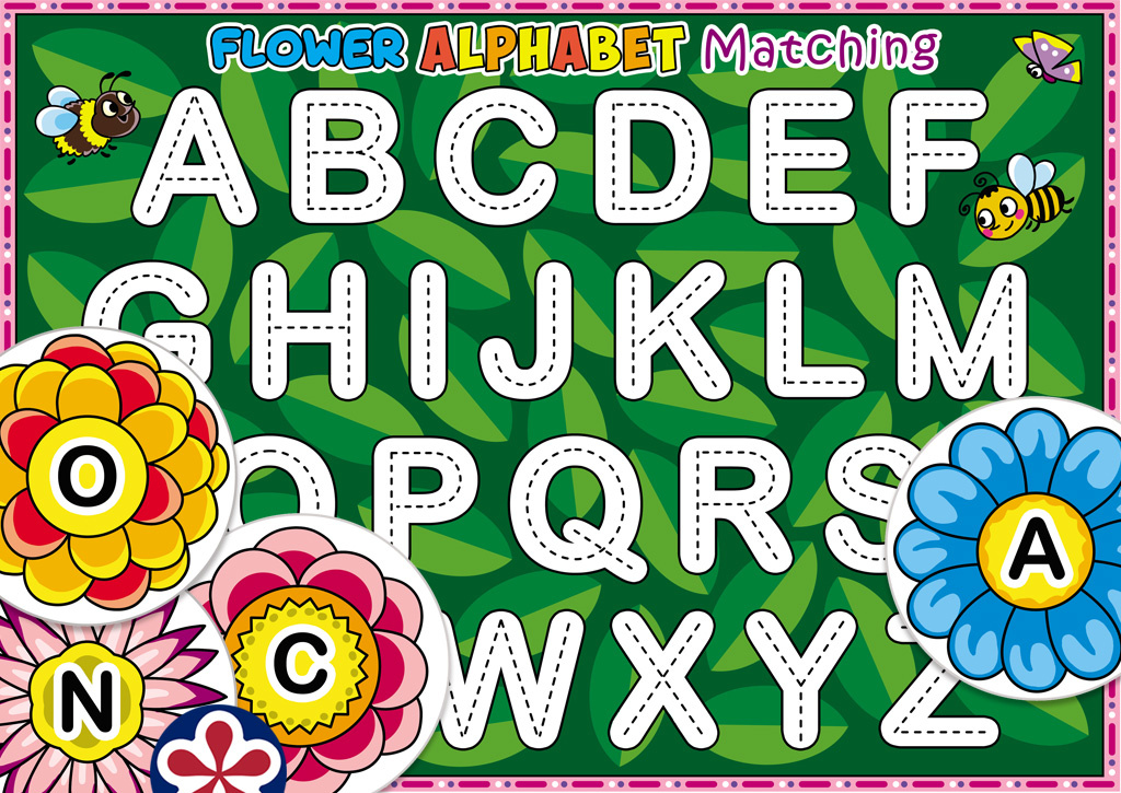 Spring Flowers Alphabet Tracing Activity