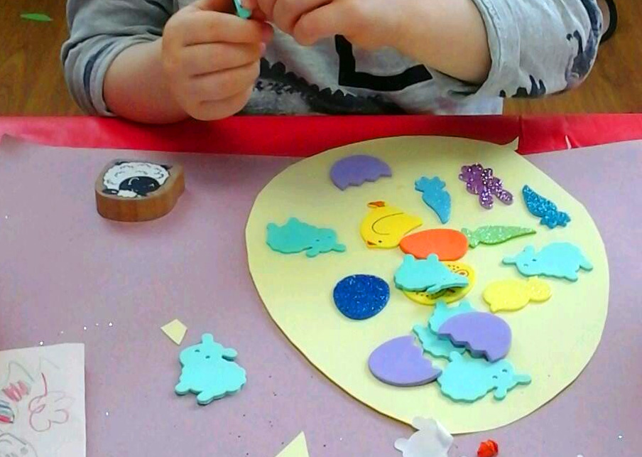 Sticker Eggs. Easter Craft for Toddlers and Preschoolers