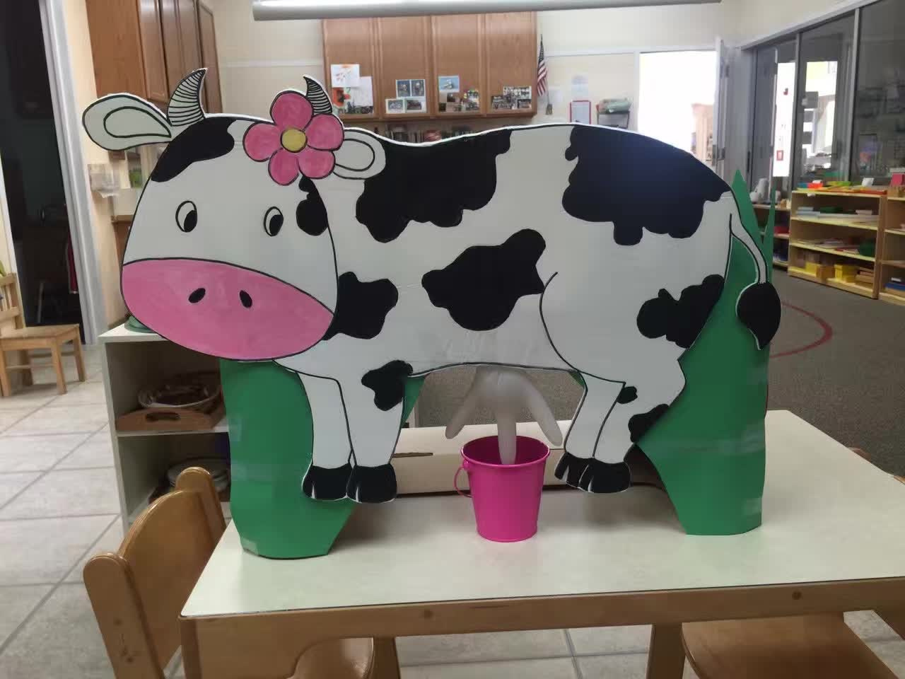 Milk the cow for farm activities