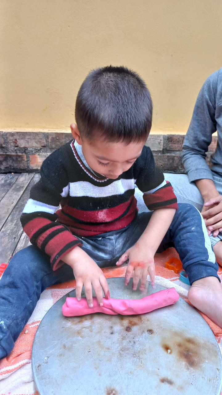 Modeling clay with children