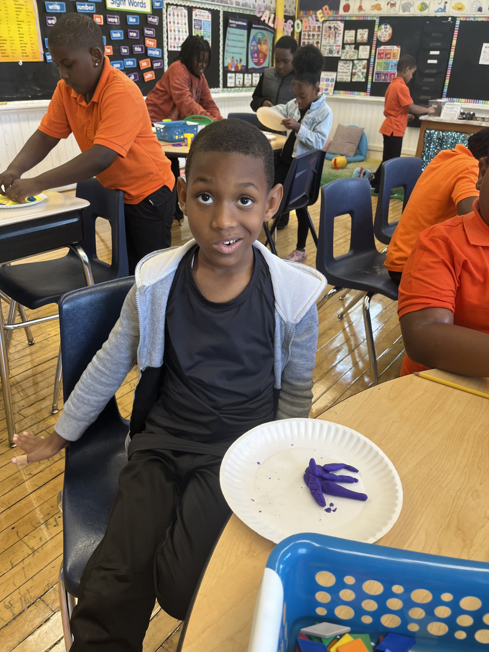 Creating Self Portraits using playdough and pipe cleaners