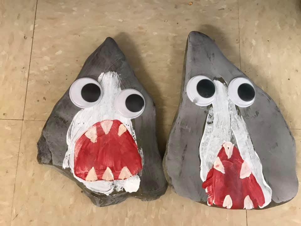 Painted Shark Rock. Your Very Own Shark in Rock-Form