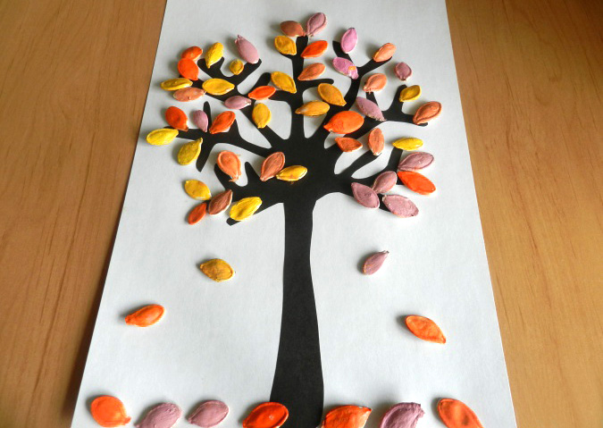 A Beautiful Autumn Pumpkin Seed Fall Tree Project