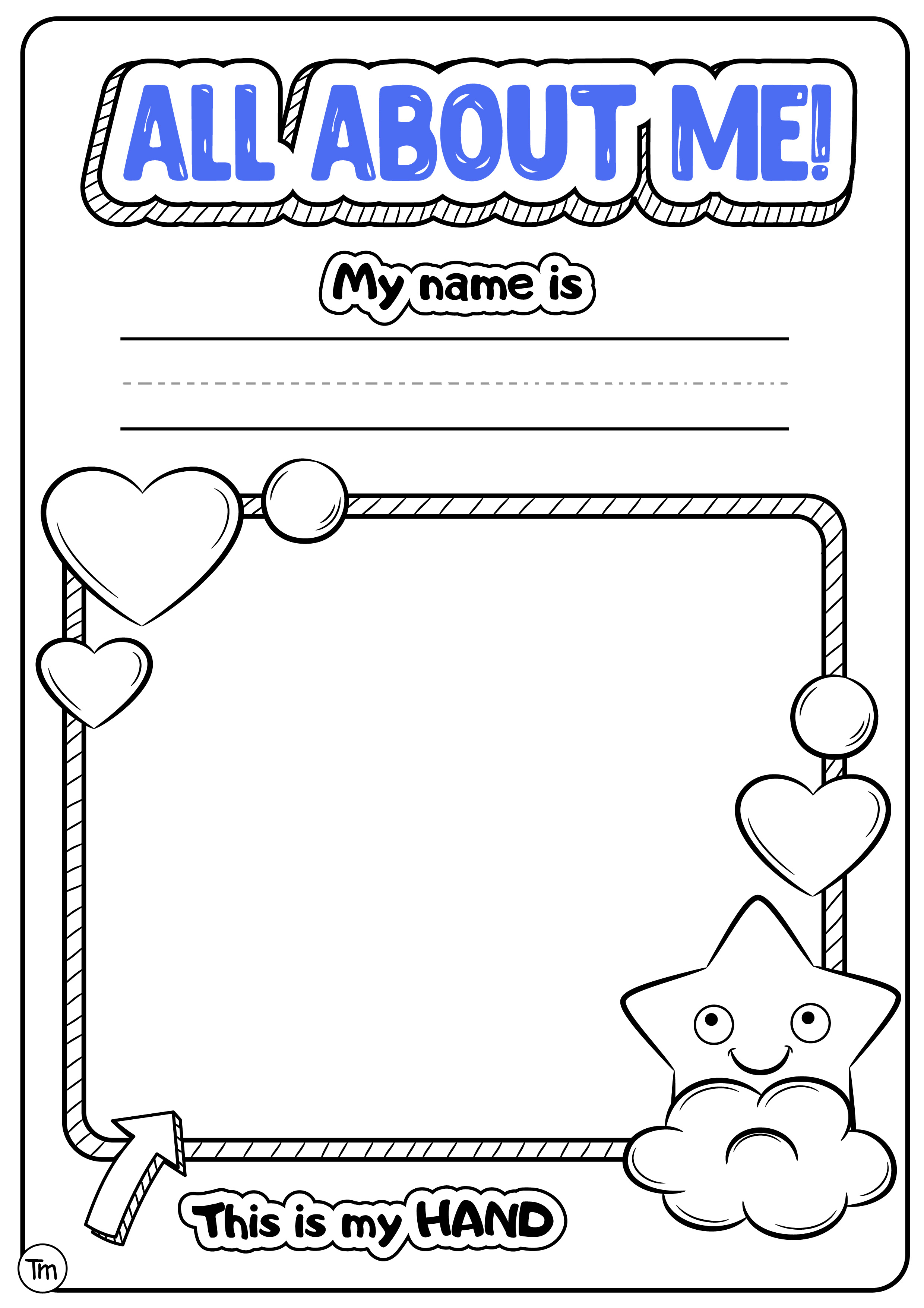 All About Me Printable Page