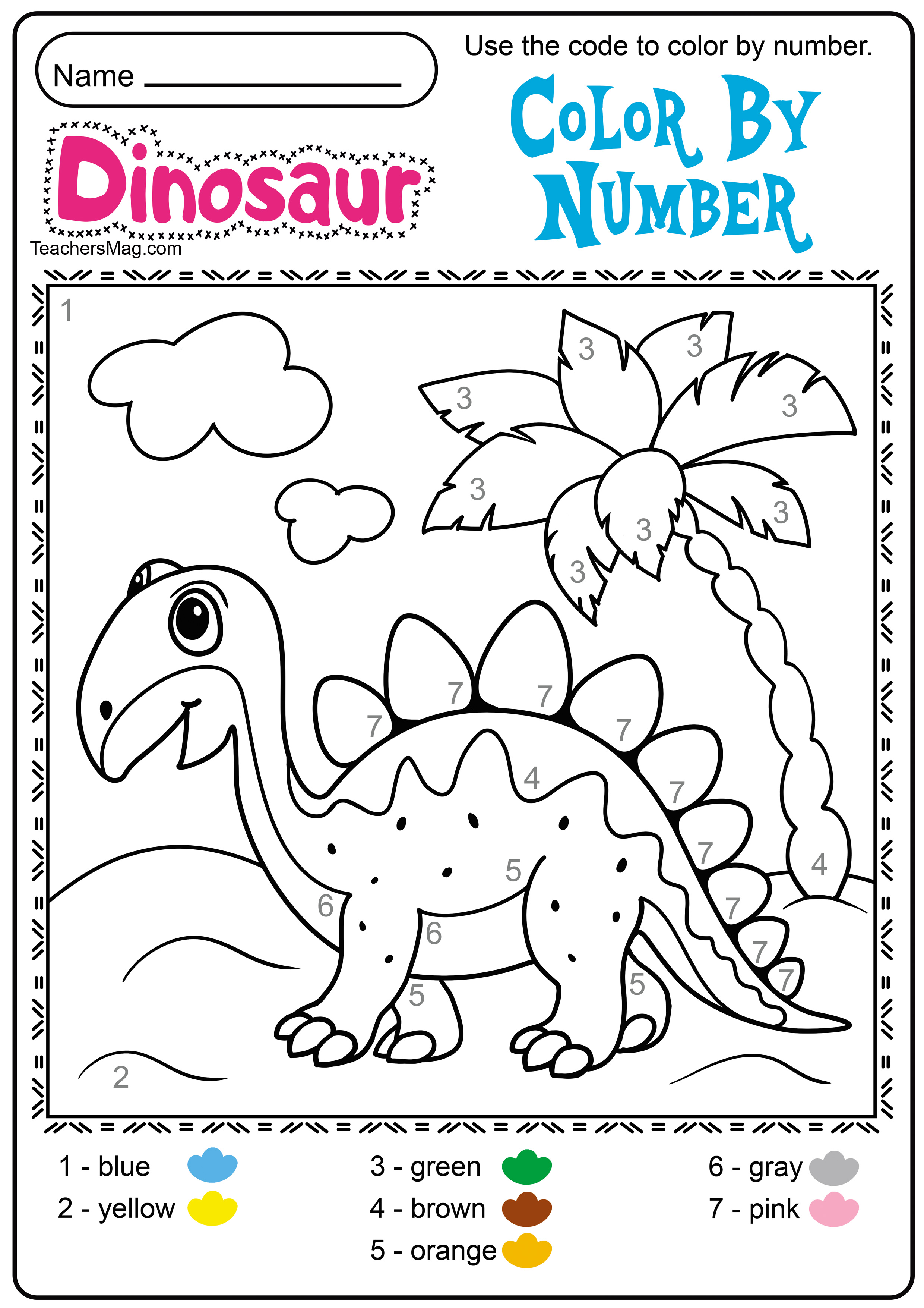 Free Dinosaur Printables for Preschool | TeachersMag.com