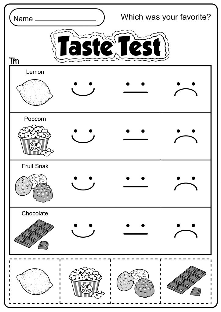 Taste test worksheet