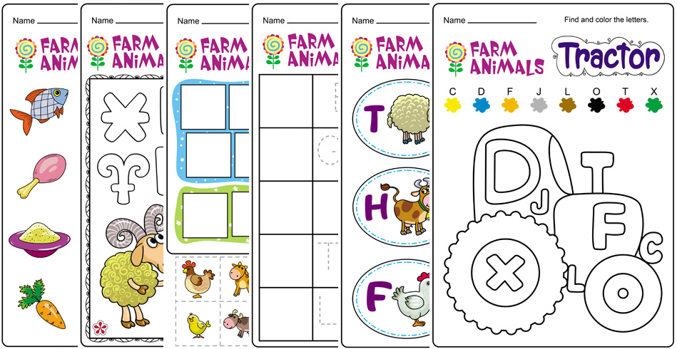 Farm Animals and Letters Worksheet For Kindergarten!