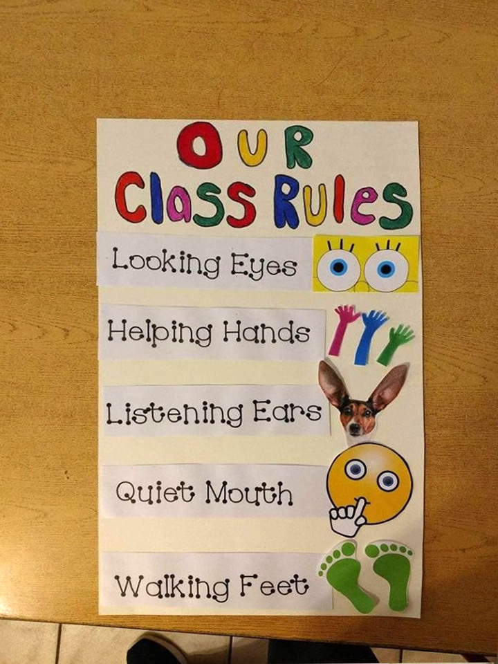 printable preschool classroom rules with pictures