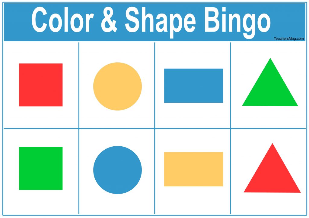 Free Color And Shape Bingo For Preschoolers