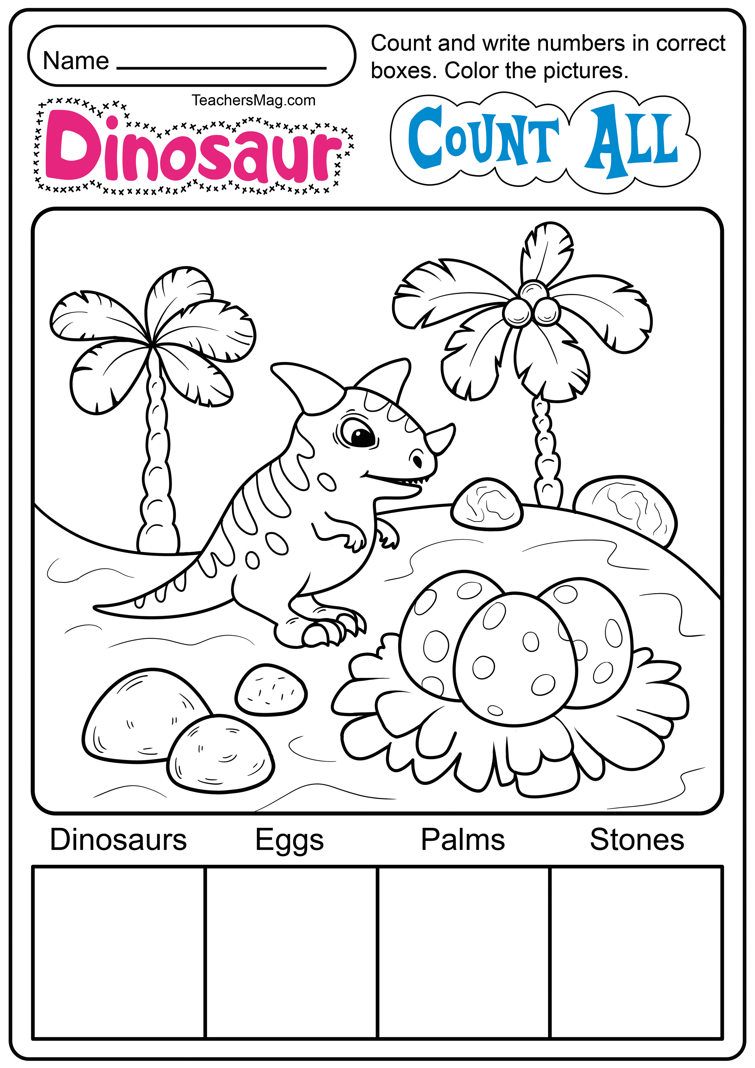 Free Printable Dinosaur Worksheets | TeachersMag.com