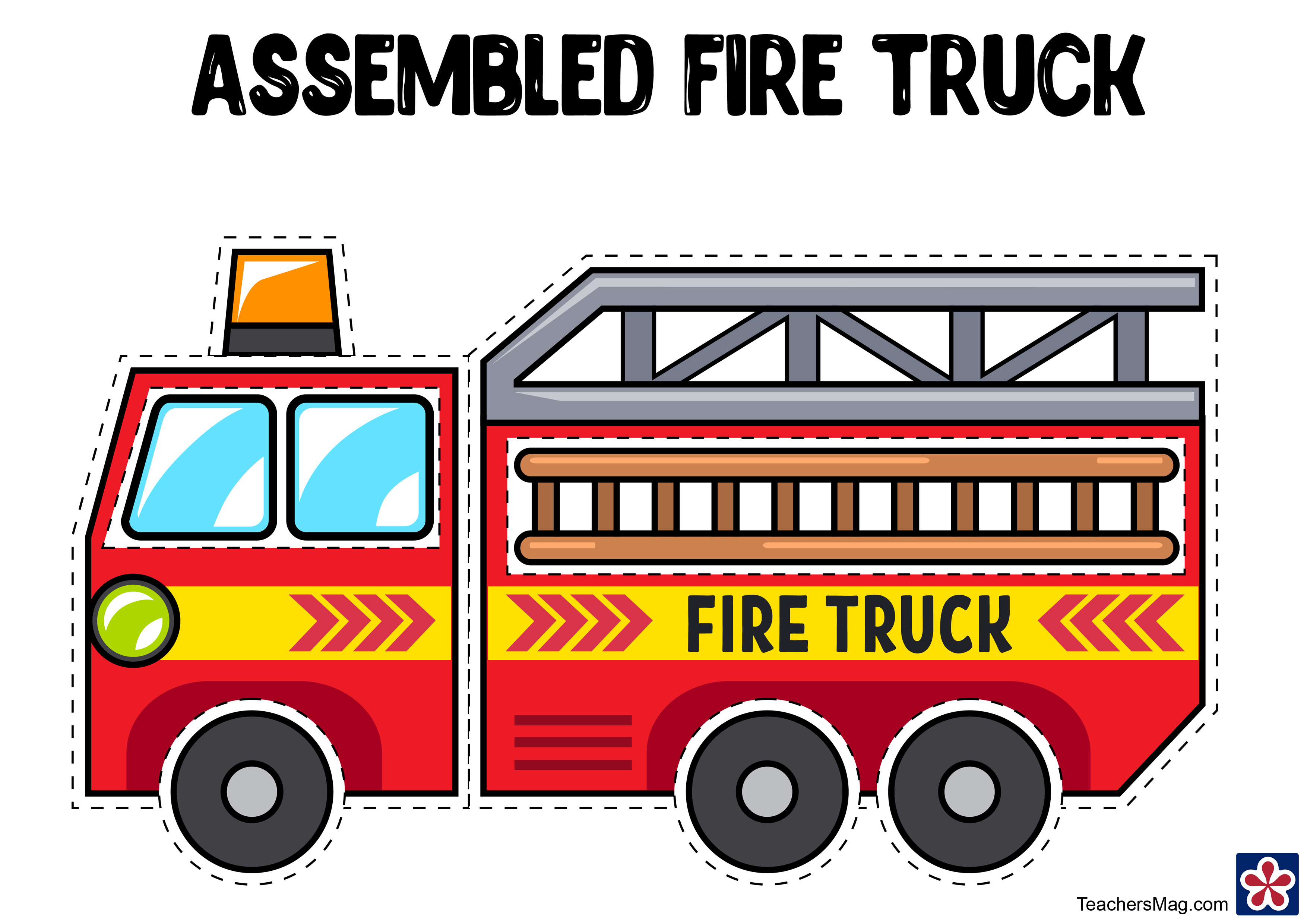 Printable Fire Truck Craft Template Printable World Holiday