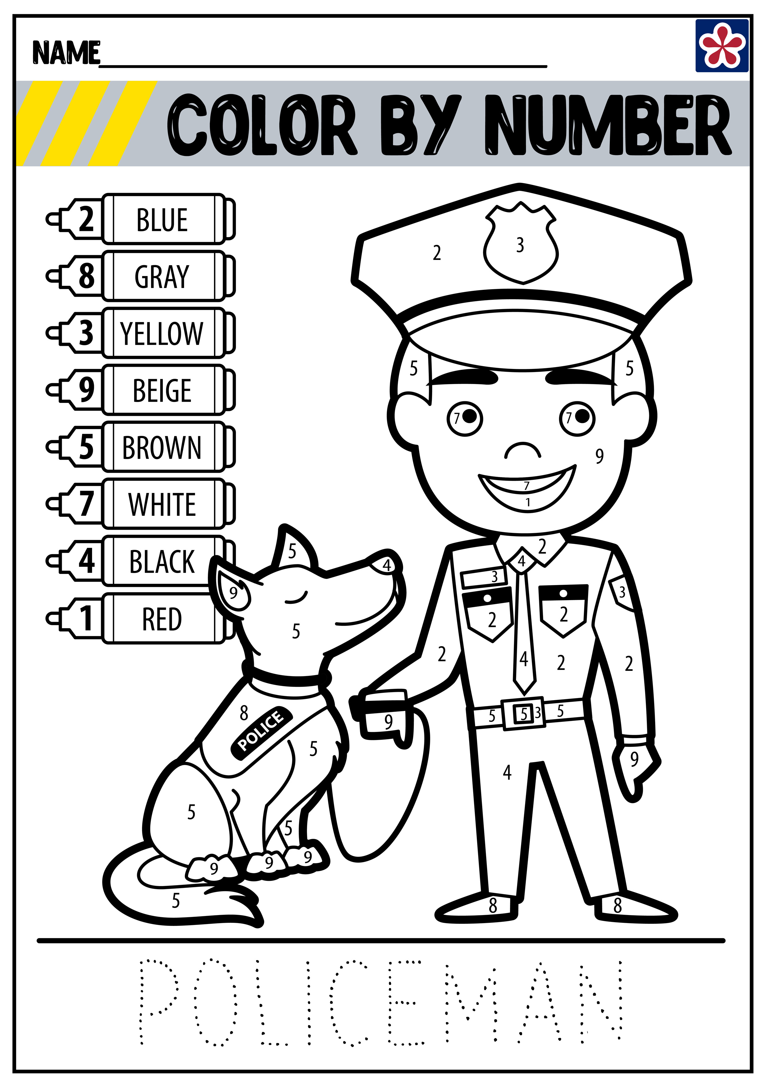 Free Printable Preschool Police Officer Worksheets