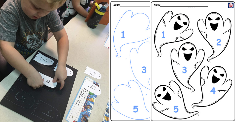 Five Little Ghosts Number Matching Activity