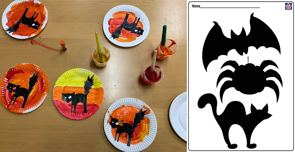 Halloween Paper Plate Silhouette Crafts