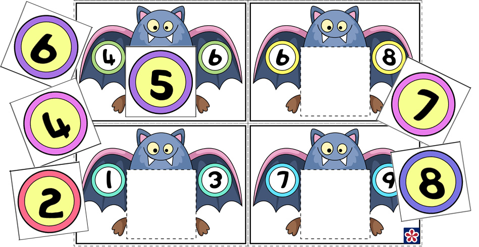 Bat-Themed Counting Worksheets for Preschool