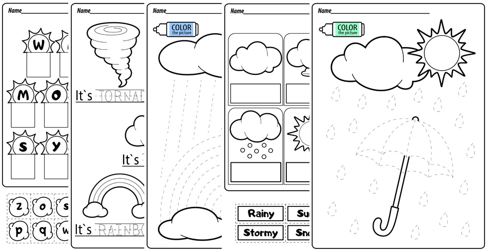 Weather Worksheets. TeachersMag.com