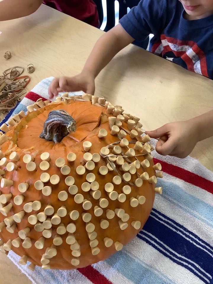 Geoboard Pumpkin Stem Activities for Preschool