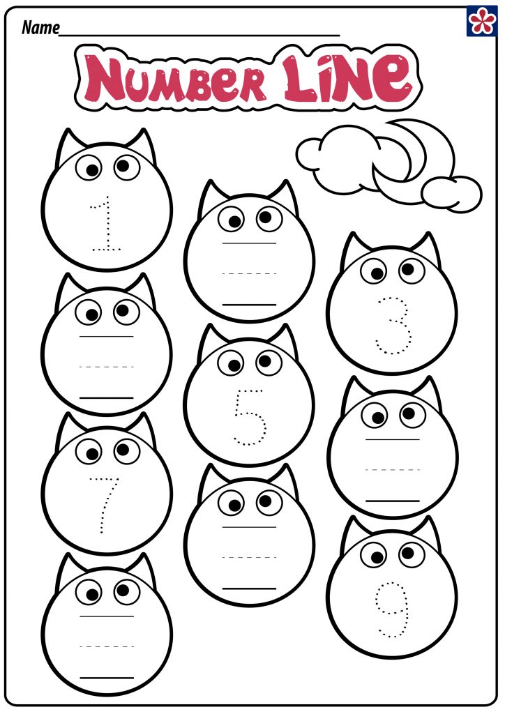 Bat Number Line Worksheet